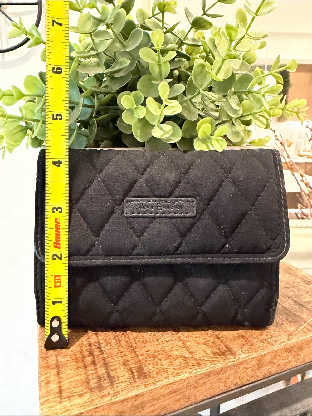 Vera Bradley Black Quilted Trifold Wallet